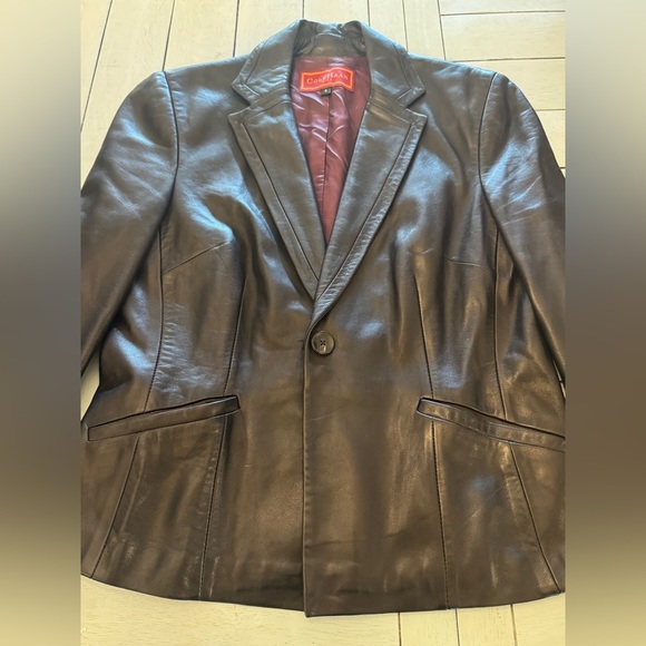 COLE HAAN | City Vintage Y2K Black 100% Lambskin Leather Blazer Jacket | Sz 6 - Picture 12 of 12